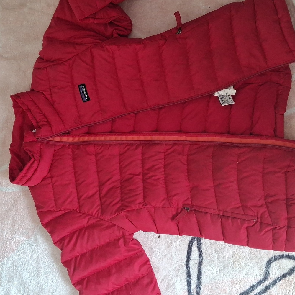 Patagonia Kids Red insulated goose Down  Puffer Jacket Girls 12 - Picture 10 of 10